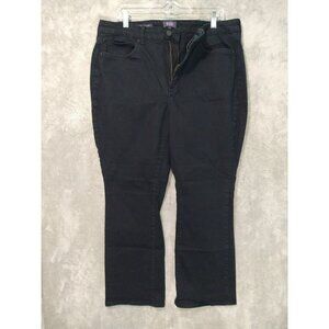 NYDJ Jeans Womens 16WP Petite Black Denim Billie Mini Boot Cut Dark Wash Stretch